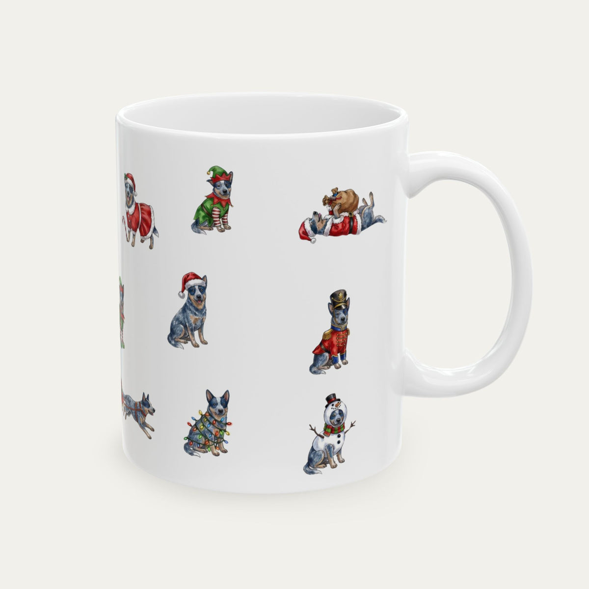 Australian Cattle Blue Christmas Mug