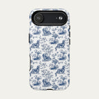Dachshund Longhaired Blue Toile Phone case