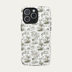 Pug Sage Green Toile phone Case