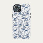 Bull Terrier Blue Toile Phone case