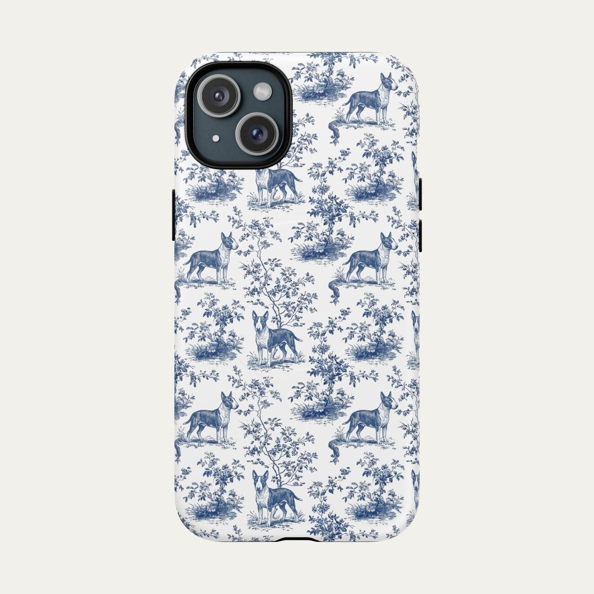 Bull Terrier Blue Toile Phone case