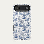 Goldendoodle Blue Toile Phone case