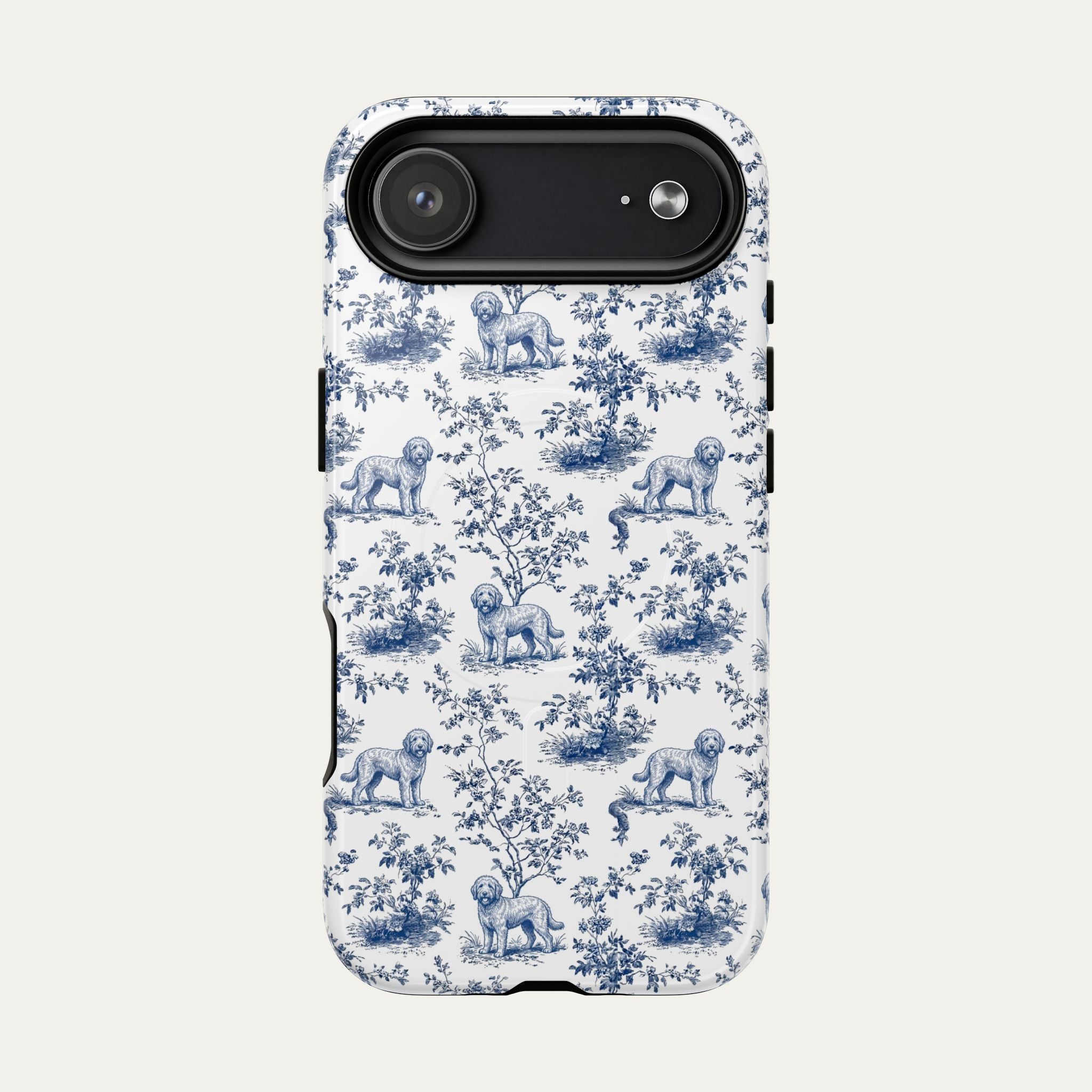 Goldendoodle Blue Toile Phone case