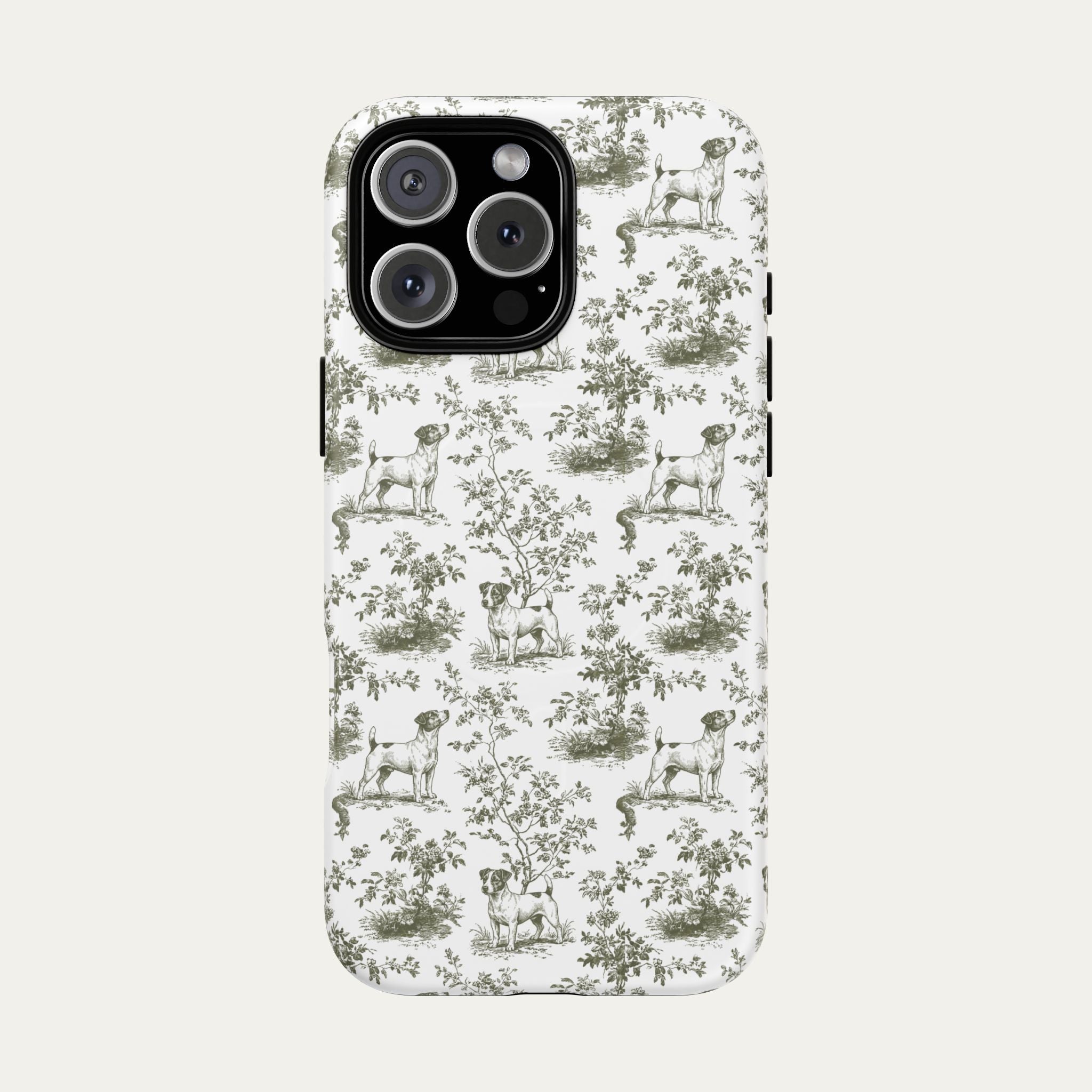 Jack Russell Terrier Sage Green Toile phone Case