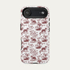 Border Collie Burgundy Toile phone Case