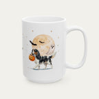 Custom Cavalier Spaniel Tri Color Halloween mug