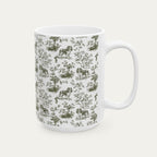 Cavalier Spaniel Sage Green Toile Mug