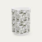 Bull Terrier Sage Green Toile Mug