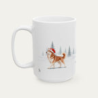 Custom Siberian Husky Red and White Christmas Santa Hat Mug