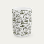 Great Pyrenees Sage Green Toile Mug