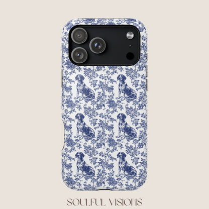 German Shorthaired Pointer Toile De Jouy Magnetic Phone Case