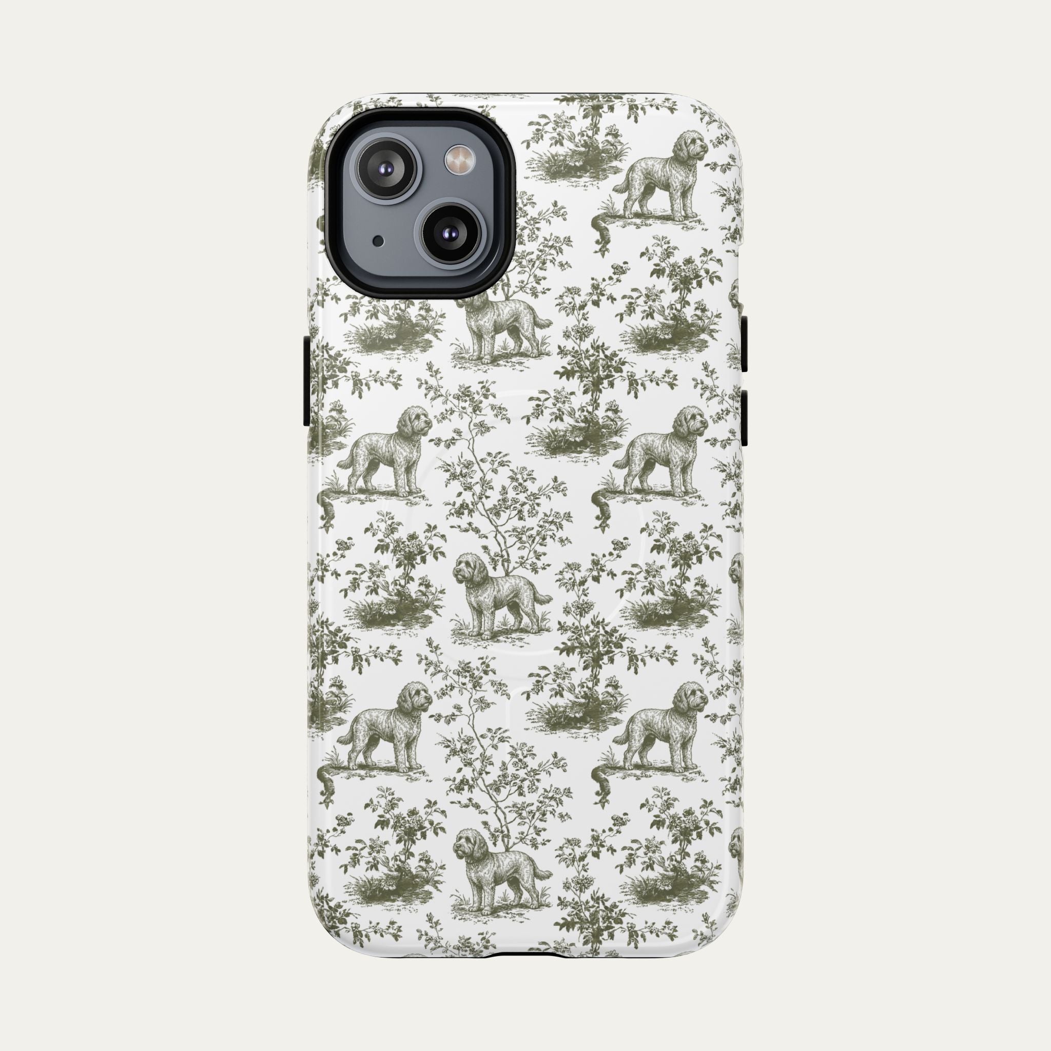 Cockapoo Sage Green Toile phone Case