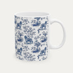 Pekingese Blue Toile Mug