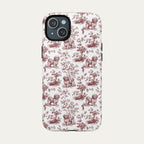Havanese Burgundy Toile phone Case