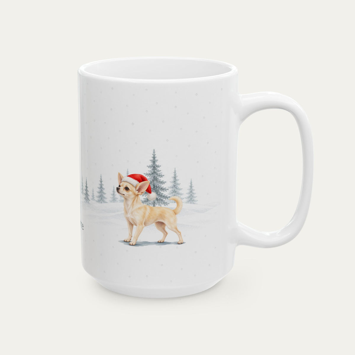 Custom Chihuahua Cream Christmas Santa Hat Mug