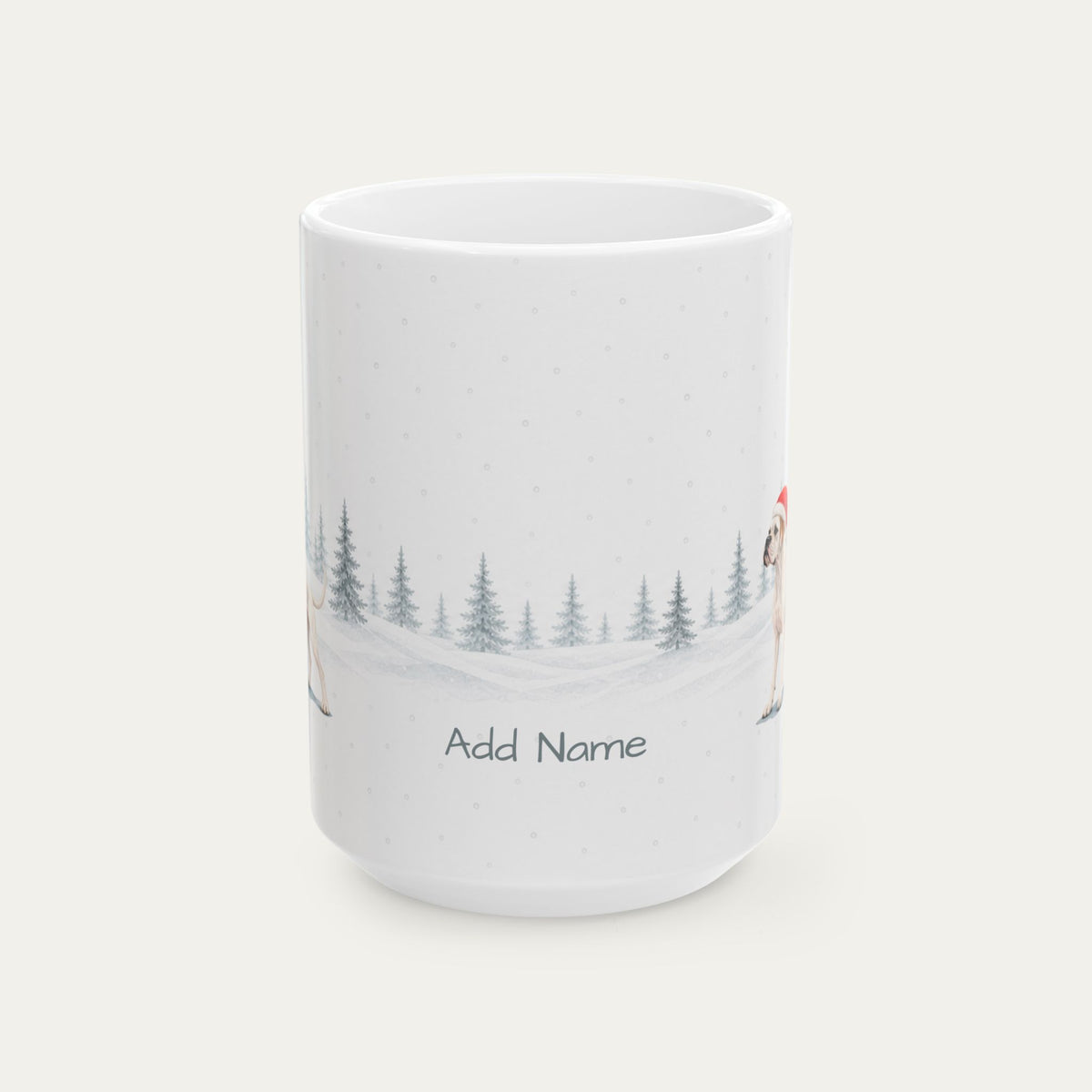 Custom Boxer  White  Christmas Santa Hat Mug