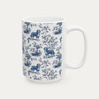 Bernedoodle Blue Toile Mug