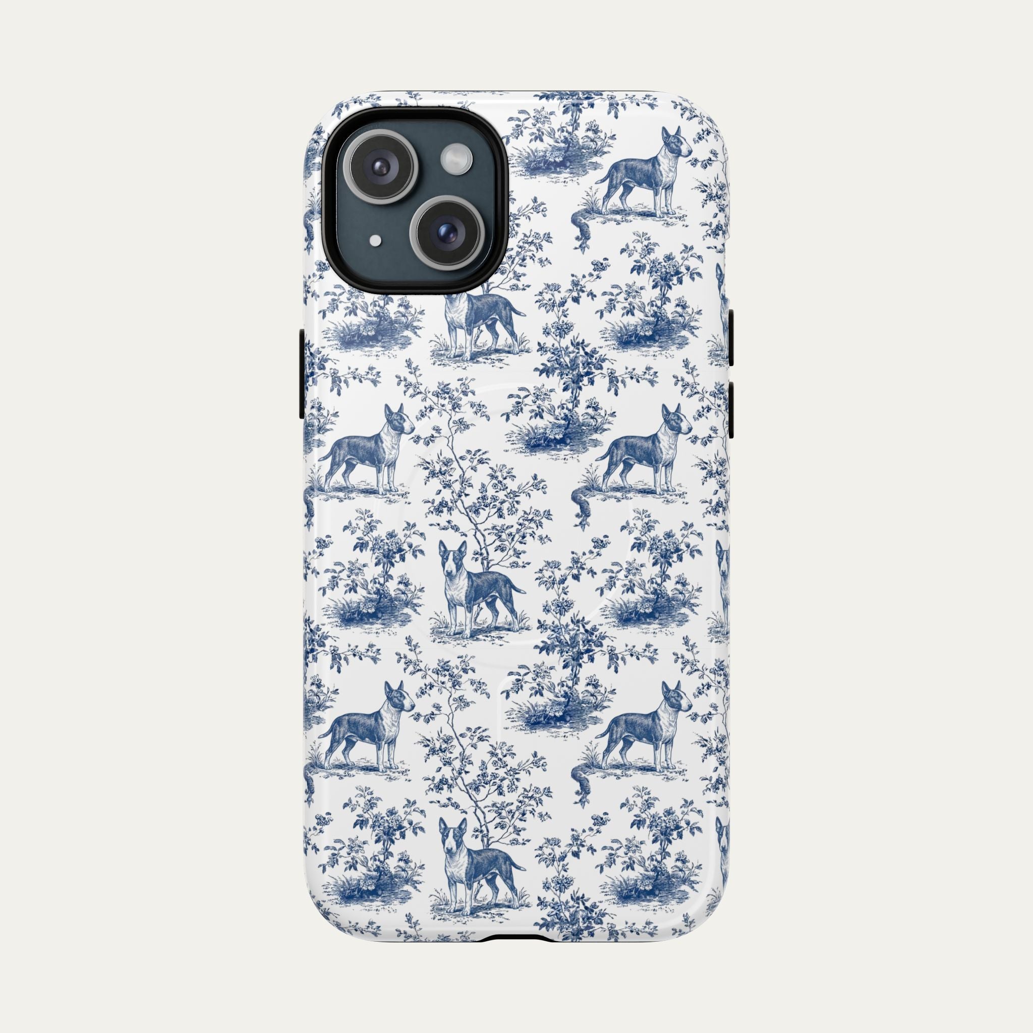 Bull Terrier Blue Toile Phone case