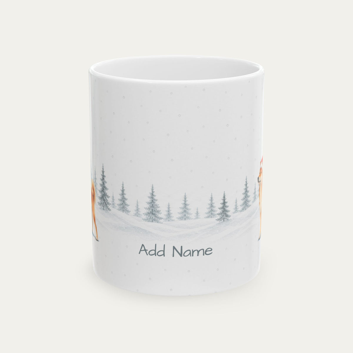 Custom Shiba Inu Red Christmas Santa Hat Mug
