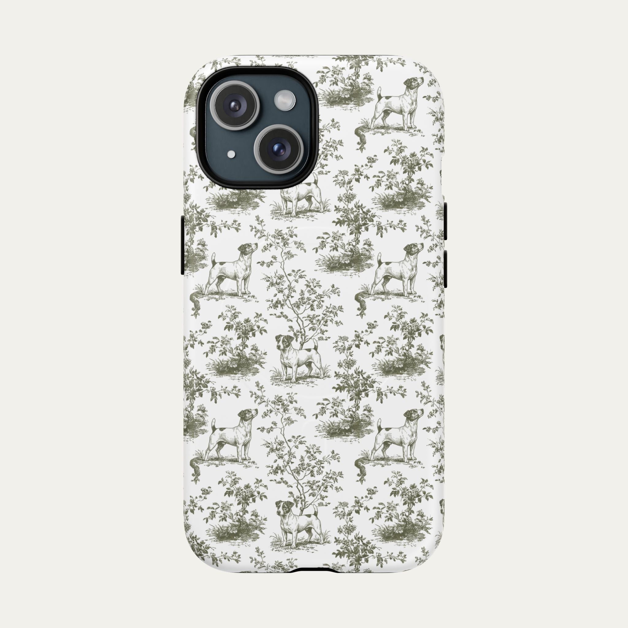 Jack Russell Terrier Sage Green Toile phone Case