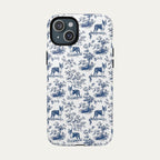 Boston Terrier Blue Toile Phone case