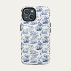 Persian Cat Blue Toile Phone case