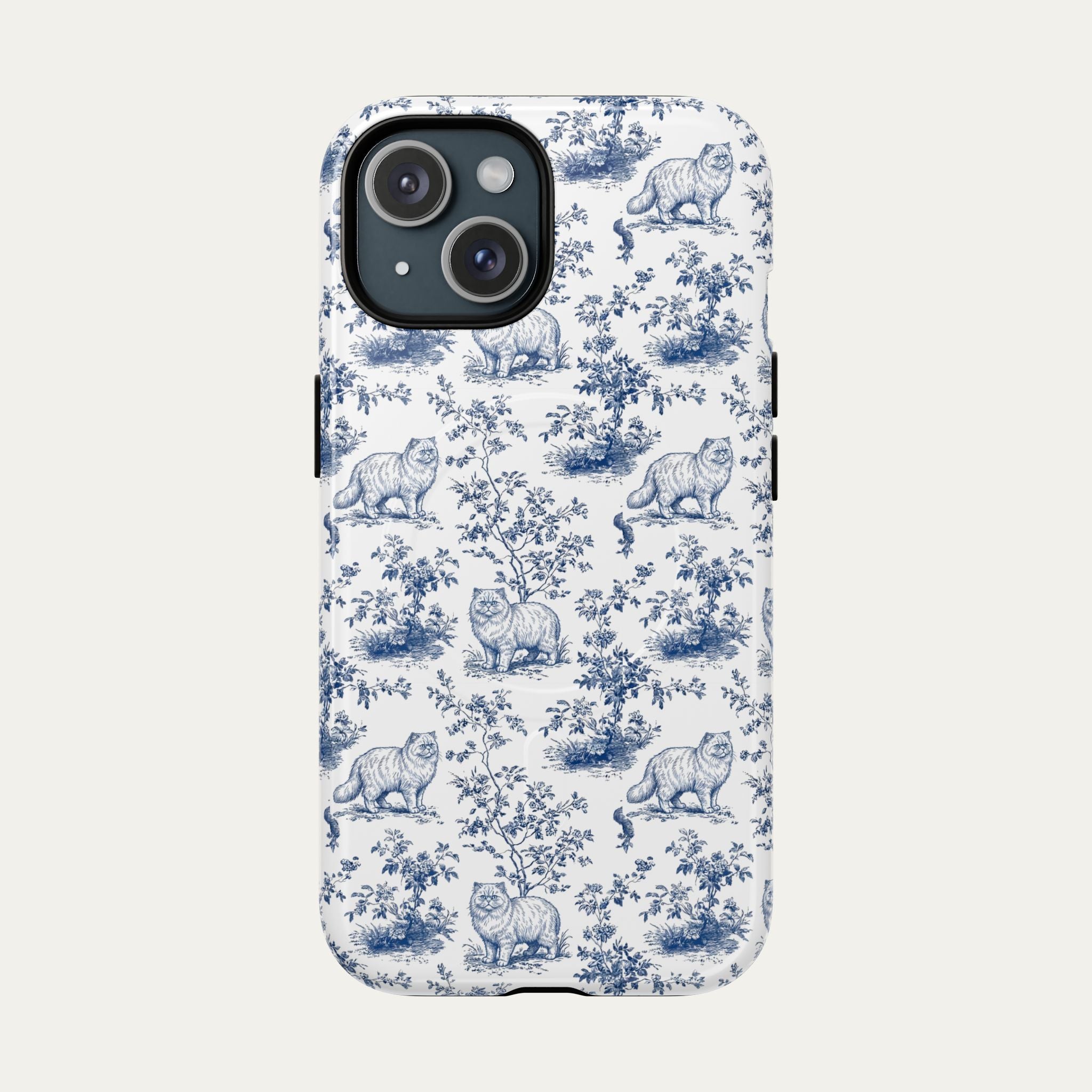 Persian Cat Blue Toile Phone case
