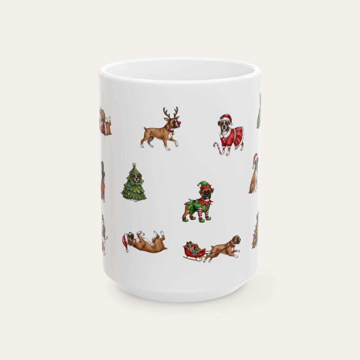 Boxer Fawn Christmas Mug
