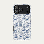 Bull Terrier Blue Toile Phone case