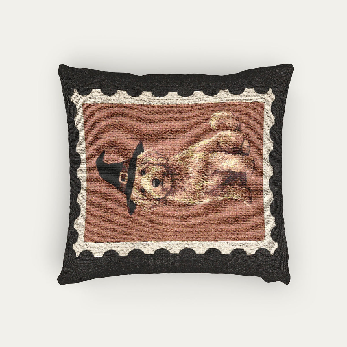 Goldendoodle Apricot Halloween Woven Pillow