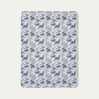 Duchshund Shorthaired  Toile De Jouy Fleece Blanket