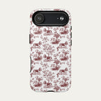 Basset Hound Burgundy Toile phone Case