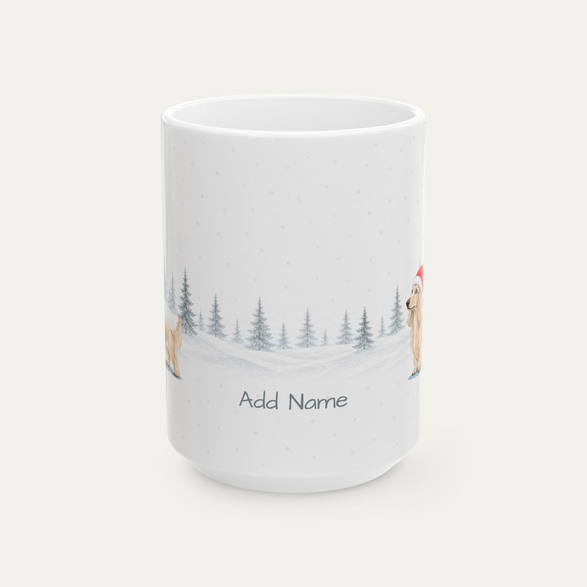 Custom Dachshund Longhaired Cream   Christmas Santa Hat Mug