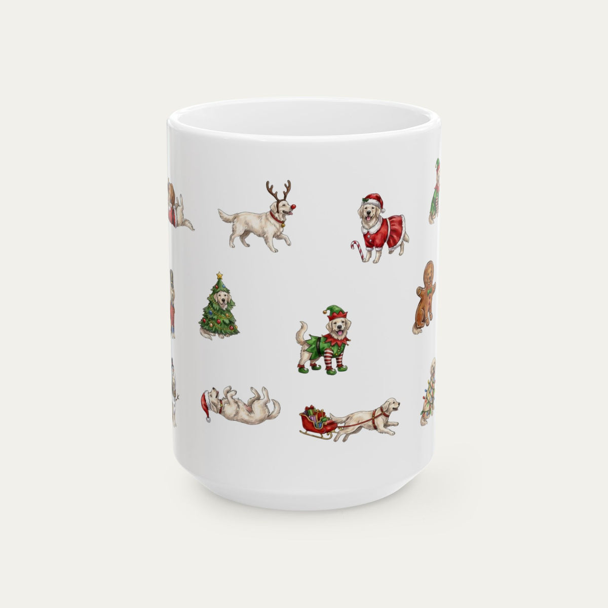 Golden Retriever Cream Christmas Mug
