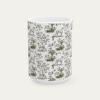 Whippet Sage Green Toile Mug