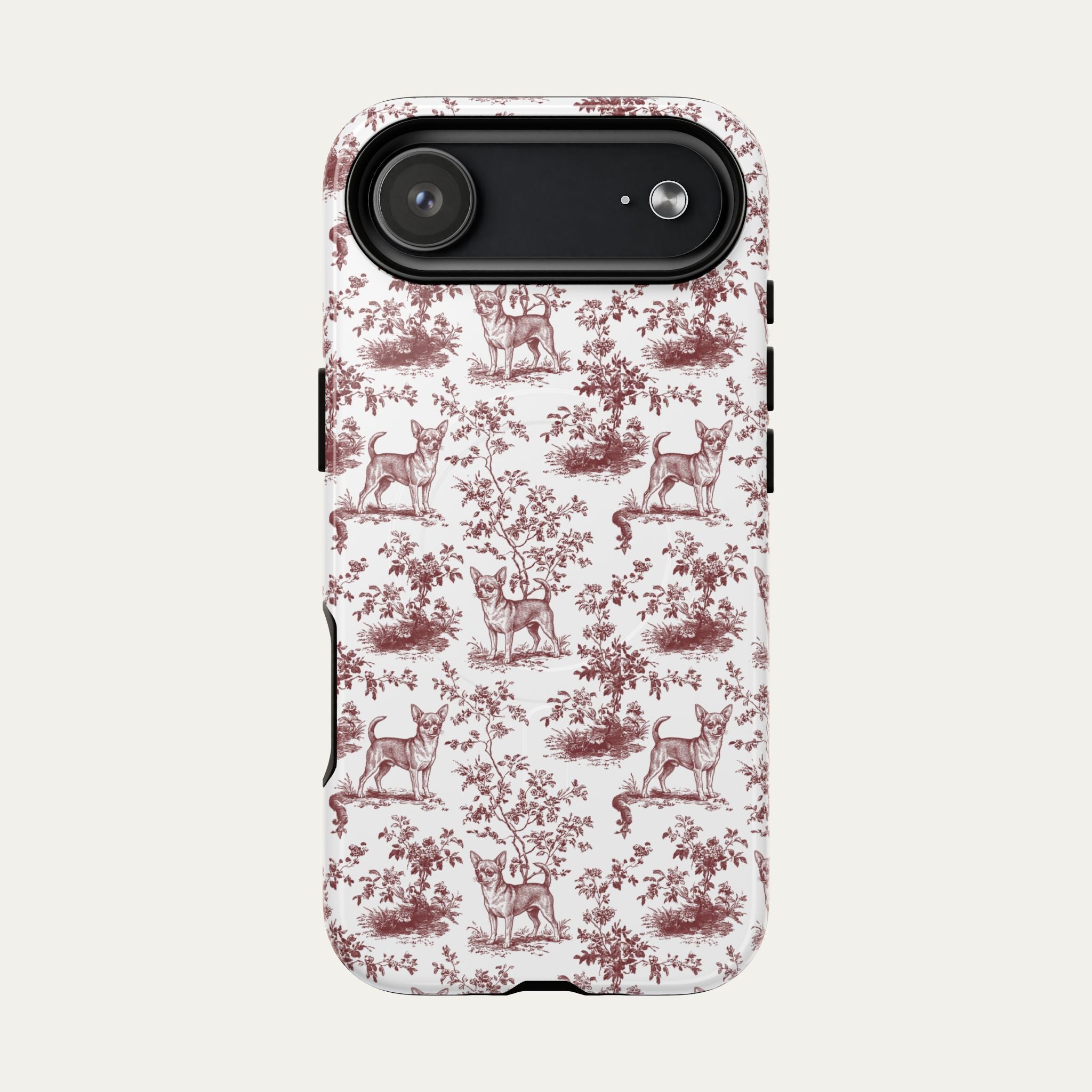 Chihuahua Shorthaired Burgundy Toile phone Case