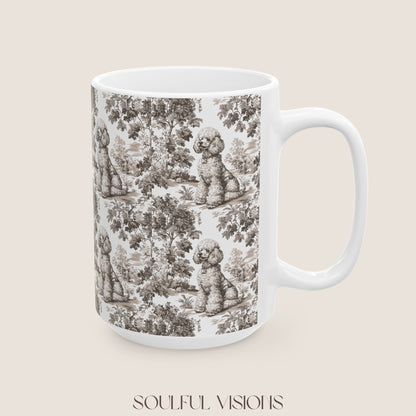 Poodle Toile De Jouy Mug