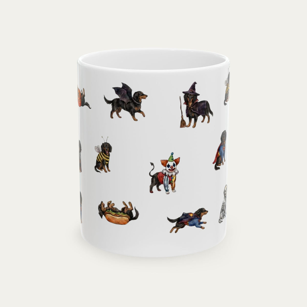 Dachshund LH Black and Tan  Halloween mug