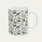Border Collie Sage Green Toile Mug