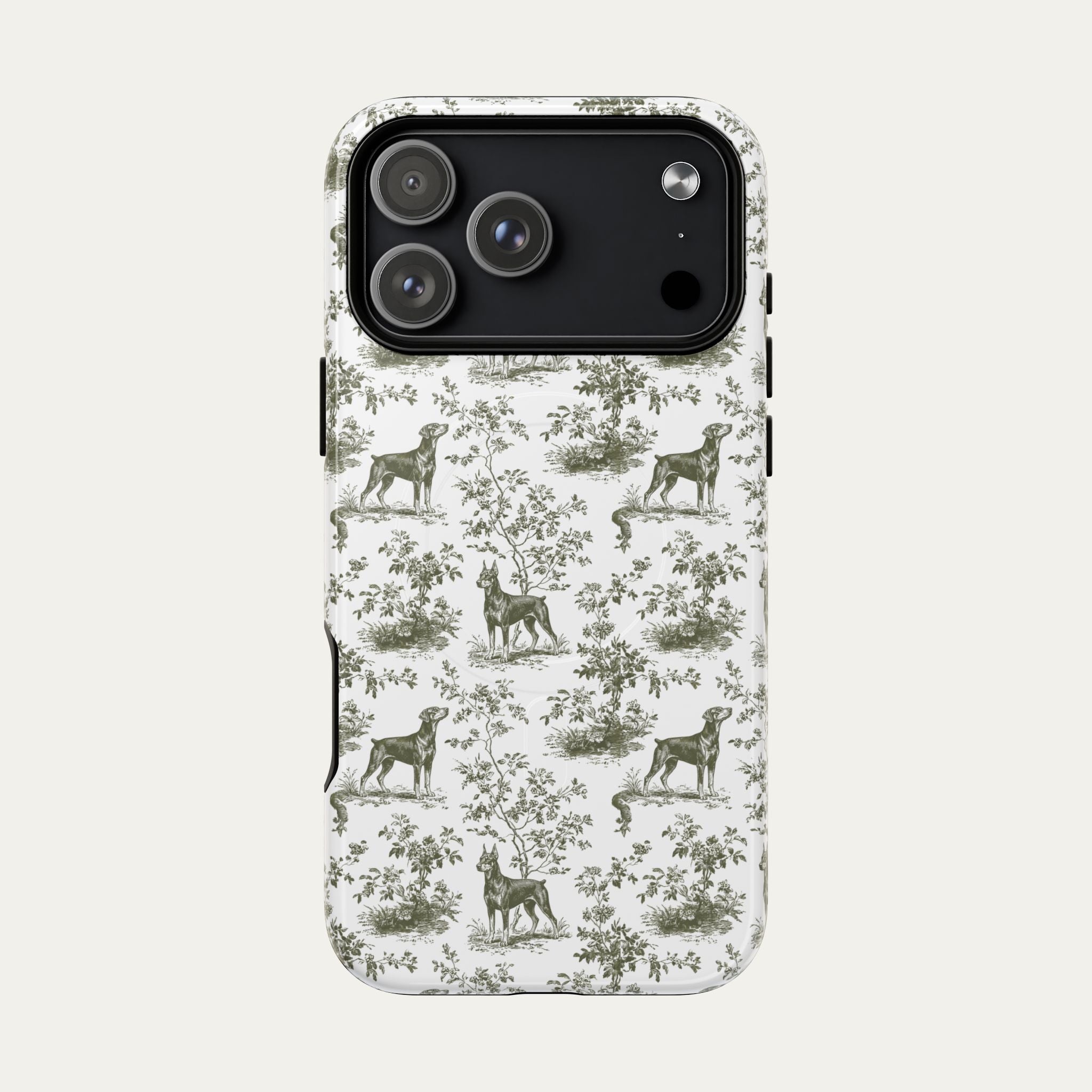 Doberman Sage Green Toile phone Case
