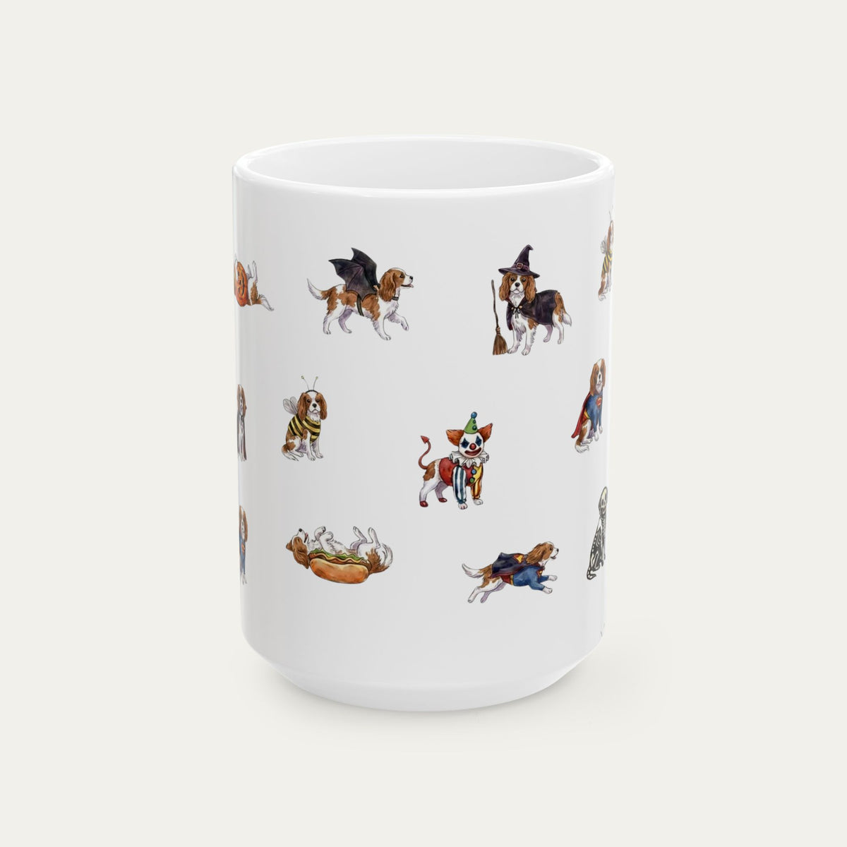 Cavalier Spaniel Brown and White Halloween mug