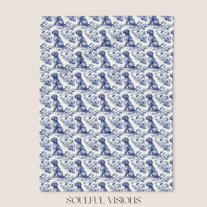 German Wirehaired Pointer Toile French Toile De Jouy Blanket