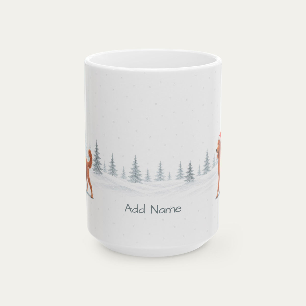 Custom Poodle Red Christmas Santa Hat Mug