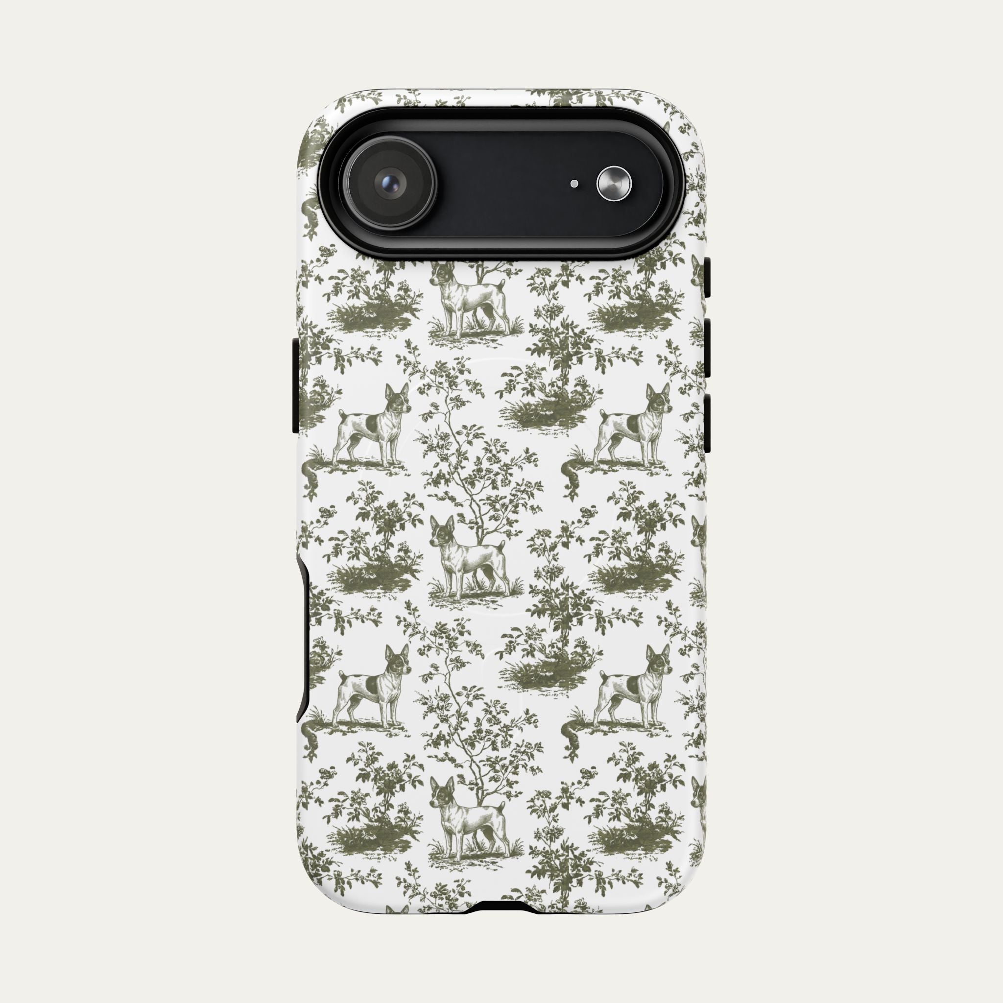 Toy Fox terrier Sage Green Toile phone Case