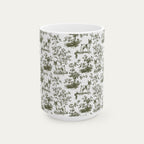 Toy Fox Terrier Sage Green Toile Mug
