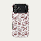 Dachshund Longhaired Burgundy Toile phone Case