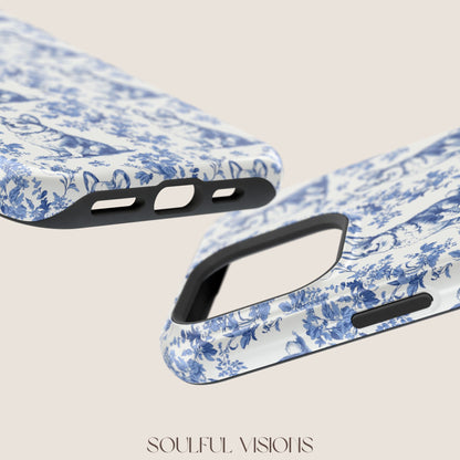 Corgi Toile De Jouy Magnetic Phone Case