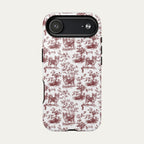 Chihuahua Longhaired Burgundy Toile phone Case
