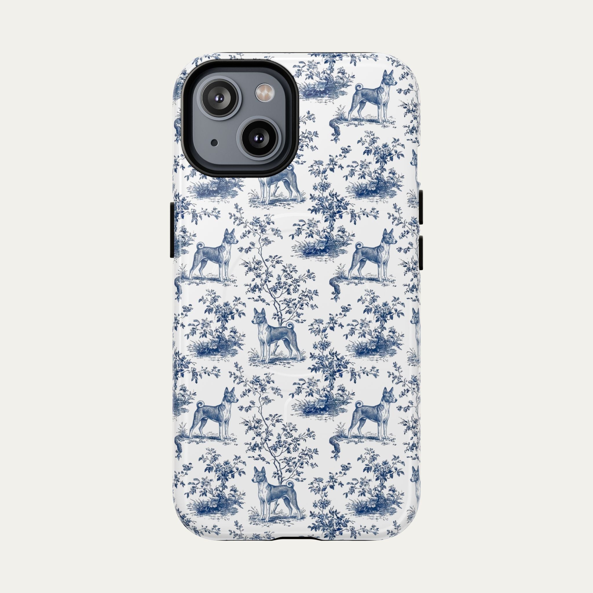 Basenji Blue Toile Phone case