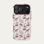 Cavalier Spaniel Burgundy Toile phone Case